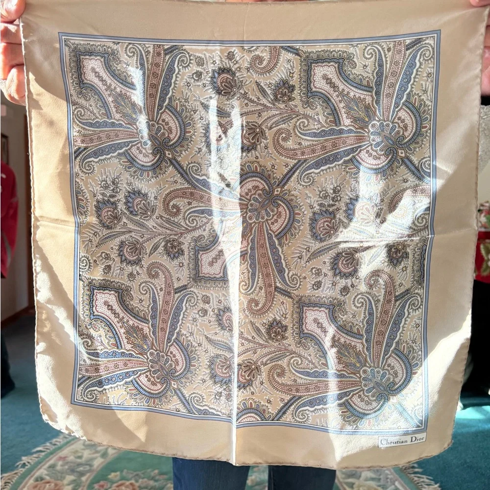 Christian Dior Paisley Silk Scarf